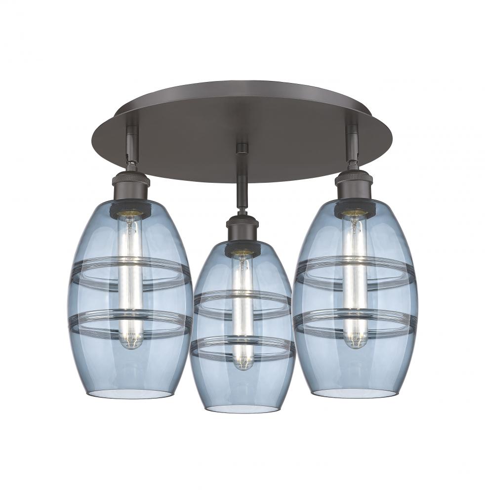 Vaz - 3 Light - 18 inch - Oil Rubbed Bronze - Semi-Flush Mount
