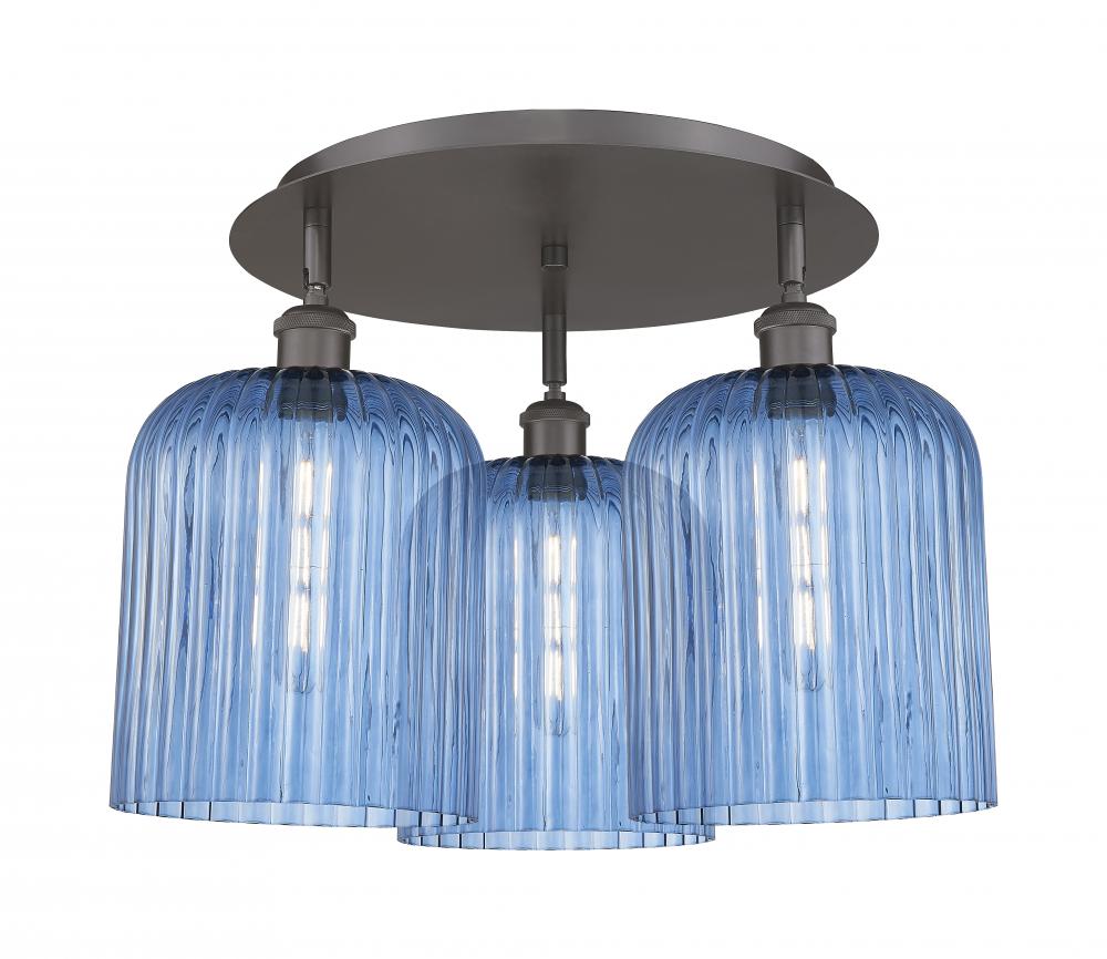 Bridal Veil - 3 Light - 17 inch - Oil Rubbed Bronze - Semi-Flush Mount