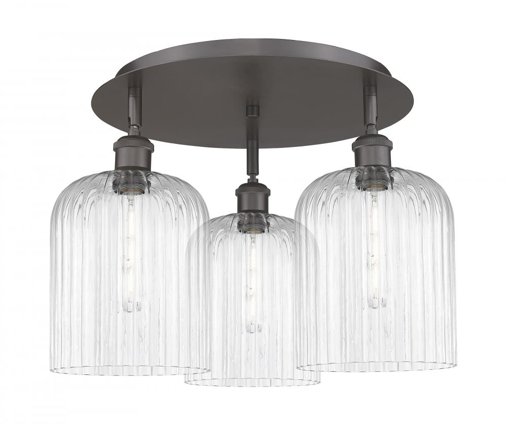 Bridal Veil - 3 Light - 17 inch - Oil Rubbed Bronze - Semi-Flush Mount