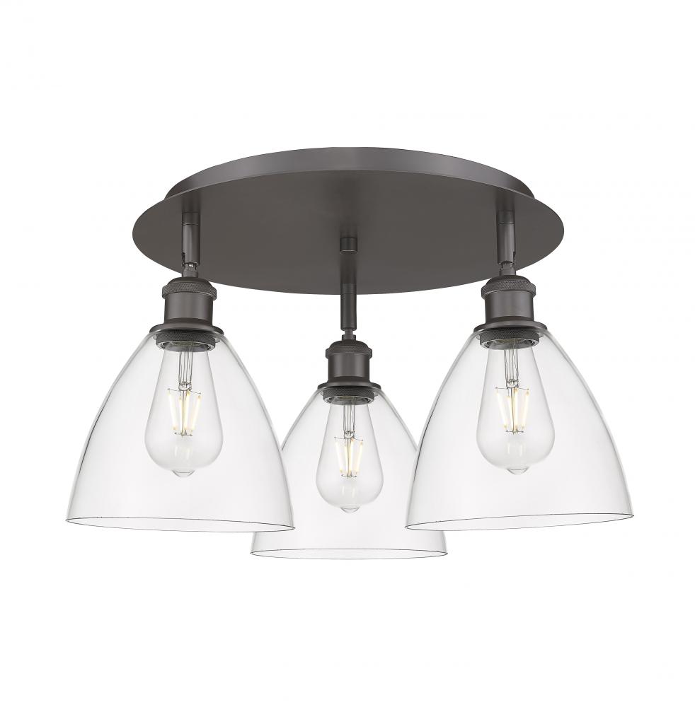 Bristol - 3 Light - 19 inch - Oil Rubbed Bronze - Semi-Flush Mount