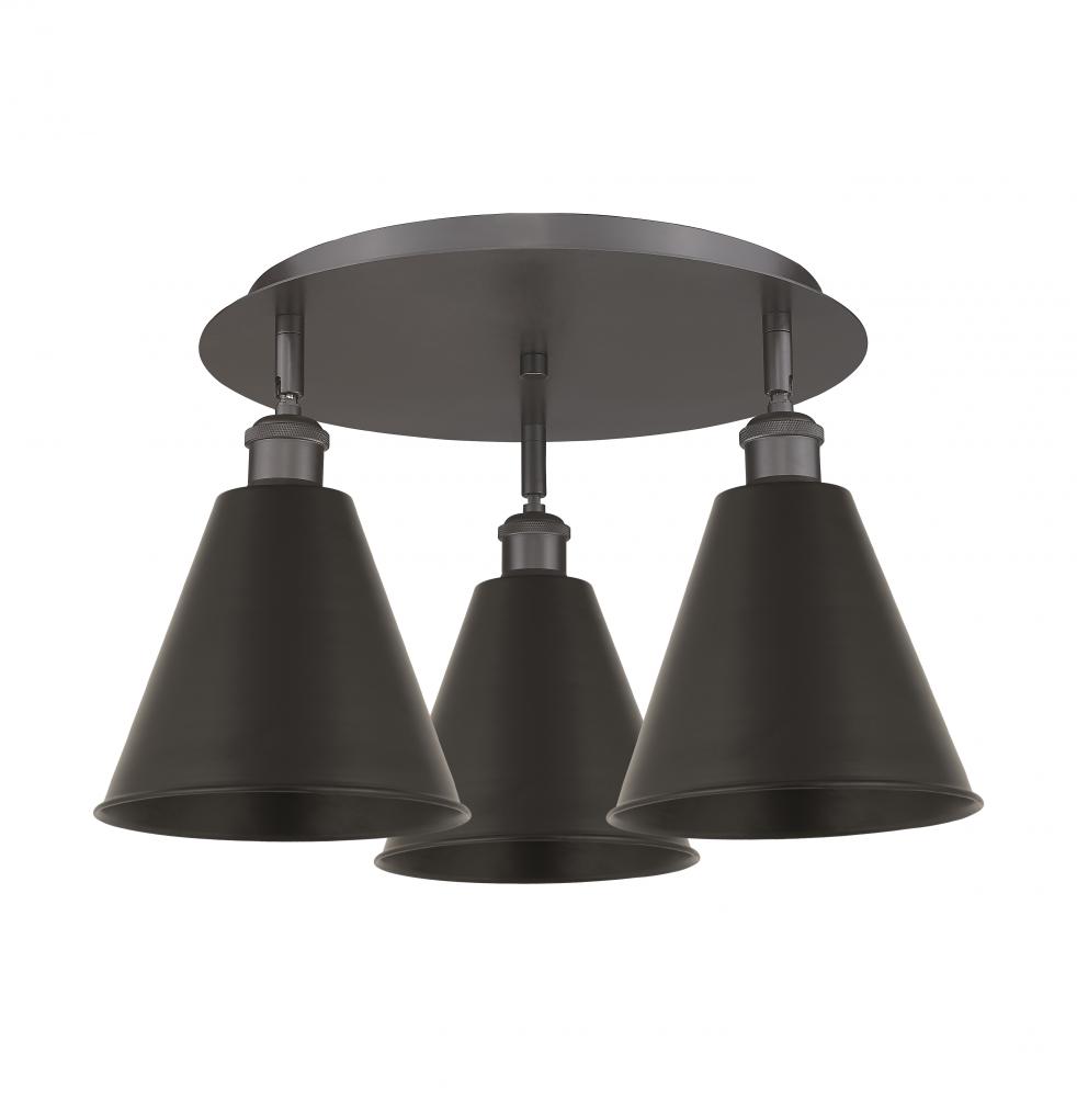Berkshire - 3 Light - 20 inch - Oil Rubbed Bronze - Semi-Flush Mount