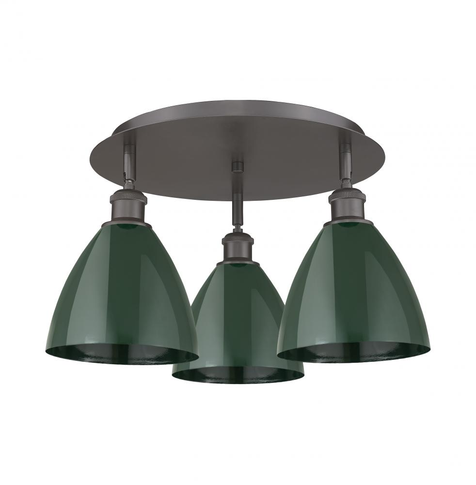 Plymouth - 3 Light - 19 inch - Oil Rubbed Bronze - Semi-Flush Mount