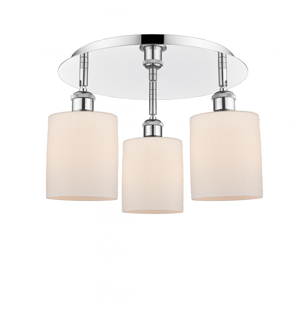 Cobbleskill - 3 Light - 17 inch - Polished Chrome - Semi-Flush Mount