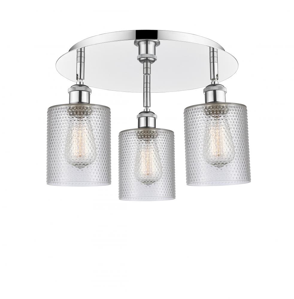 Cobbleskill - 3 Light - 17 inch - Polished Chrome - Semi-Flush Mount