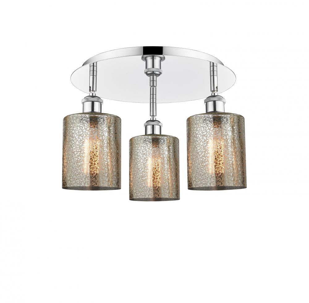 Cobbleskill - 3 Light - 17 inch - Polished Chrome - Semi-Flush Mount