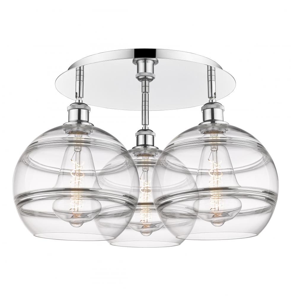 Rochester - 3 Light - 22 inch - Polished Chrome - Semi-Flush Mount