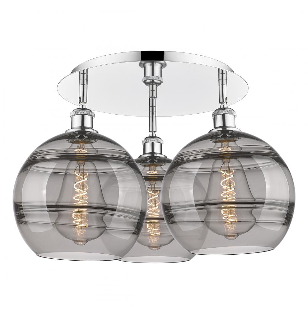 Rochester - 3 Light - 22 inch - Polished Chrome - Semi-Flush Mount