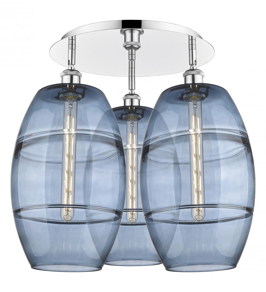 Vaz - 3 Light - 22 inch - Polished Chrome - Semi-Flush Mount