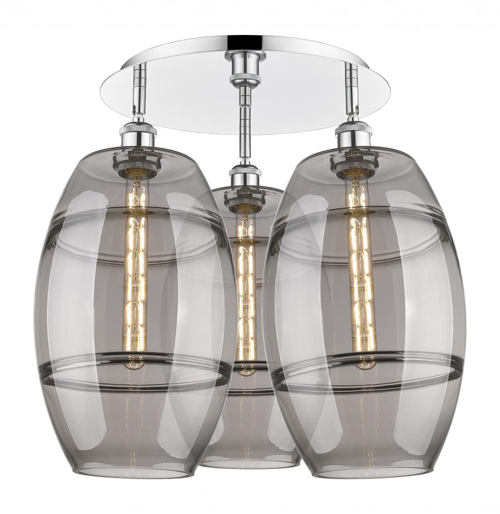 Vaz - 3 Light - 22 inch - Polished Chrome - Semi-Flush Mount