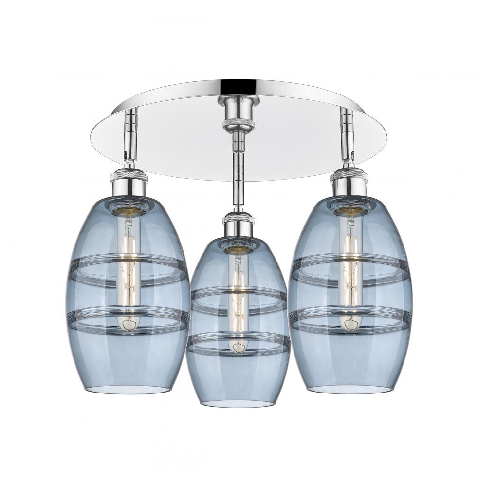 Vaz - 3 Light - 18 inch - Polished Chrome - Semi-Flush Mount