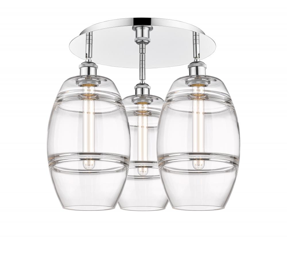 Vaz - 3 Light - 20 inch - Polished Chrome - Semi-Flush Mount
