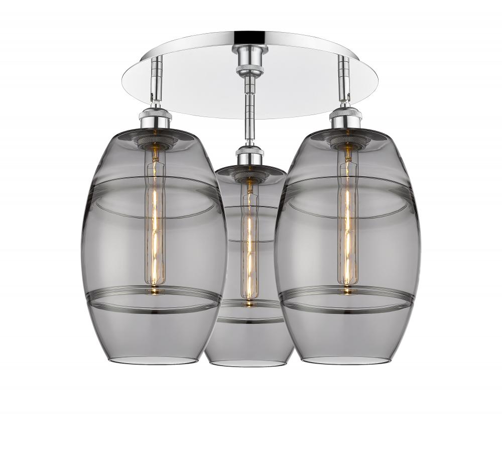 Vaz - 3 Light - 20 inch - Polished Chrome - Semi-Flush Mount
