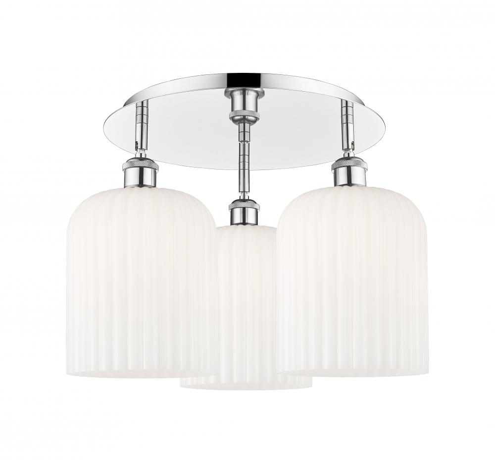 Bridal Veil - 3 Light - 17 inch - Polished Chrome - Semi-Flush Mount