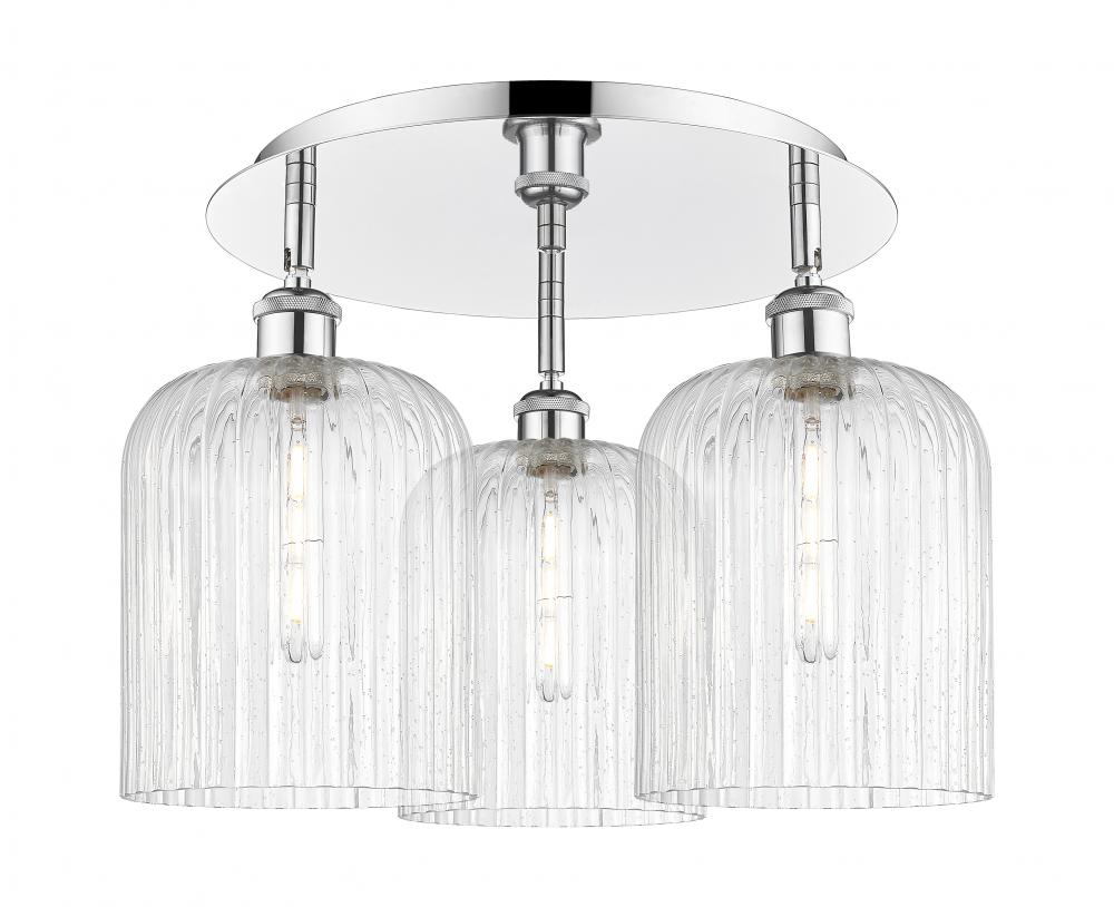 Bridal Veil - 3 Light - 17 inch - Polished Chrome - Semi-Flush Mount