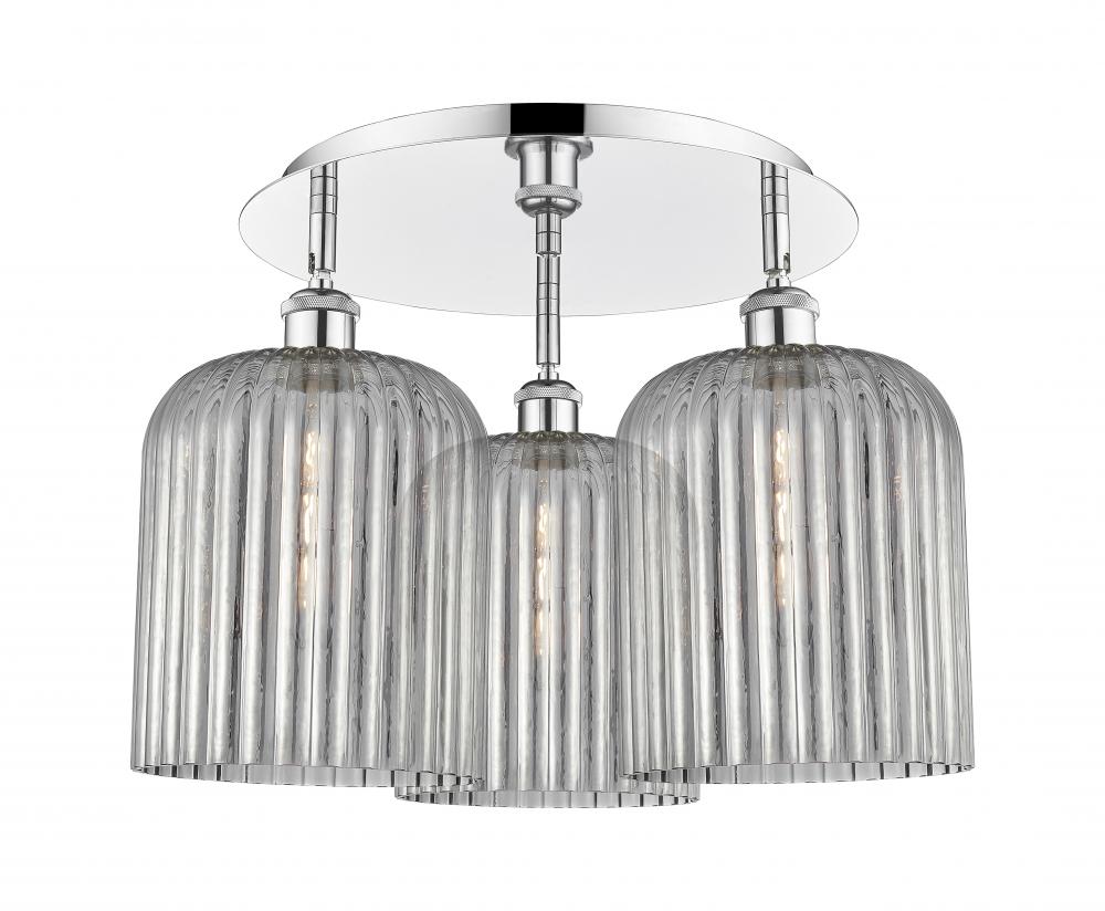 Bridal Veil - 3 Light - 17 inch - Polished Chrome - Semi-Flush Mount