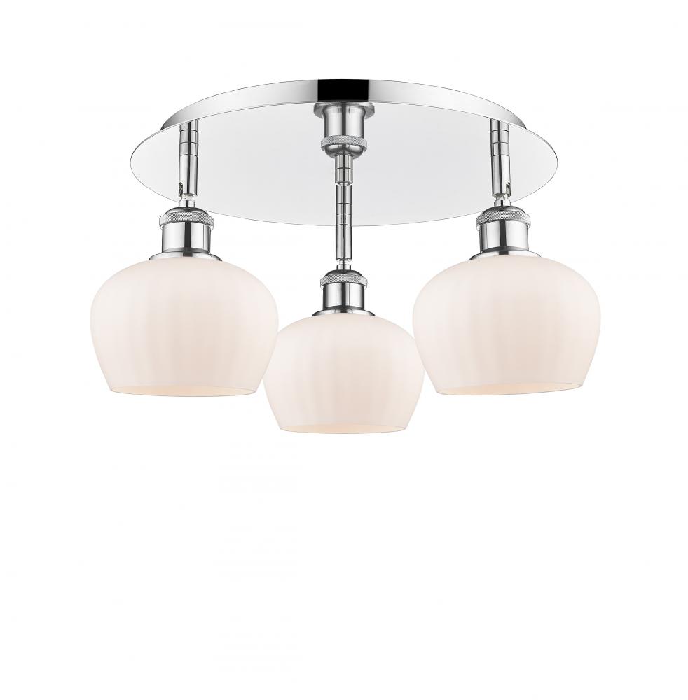 Fenton - 3 Light - 18 inch - Polished Chrome - Semi-Flush Mount
