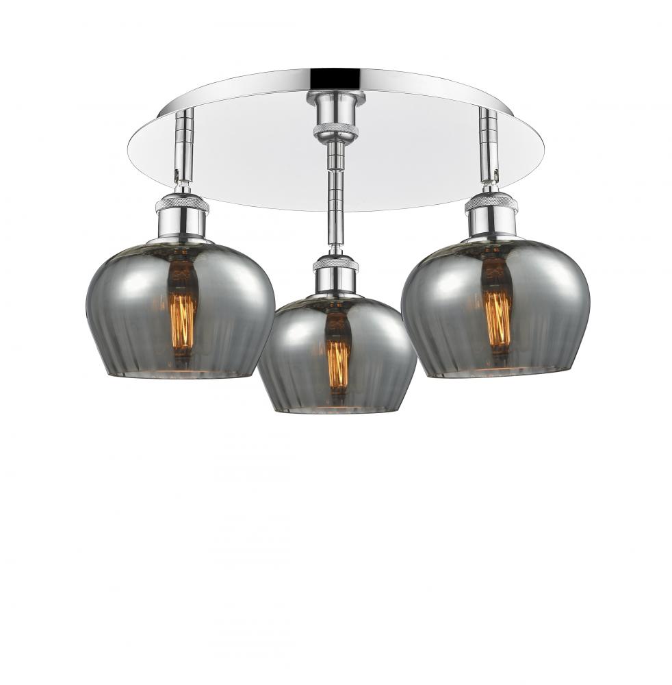 Fenton - 3 Light - 18 inch - Polished Chrome - Semi-Flush Mount