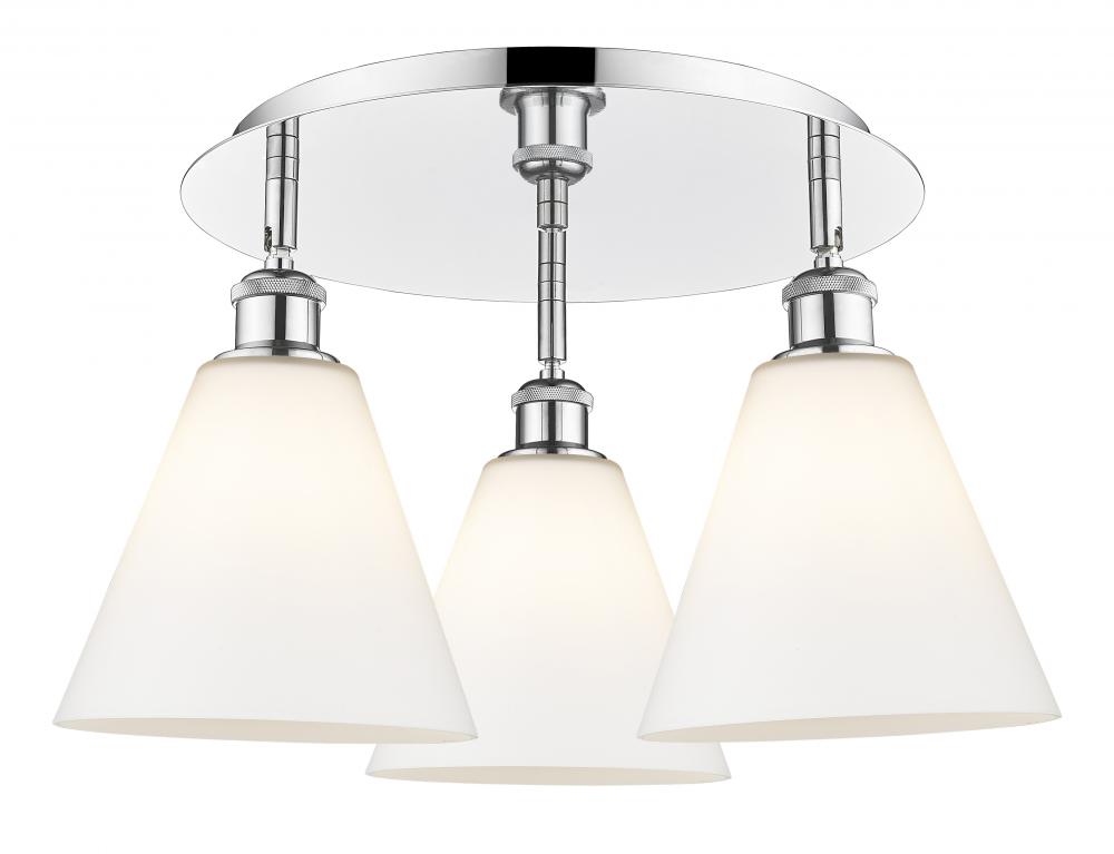 Berkshire - 3 Light - 20 inch - Polished Chrome - Semi-Flush Mount
