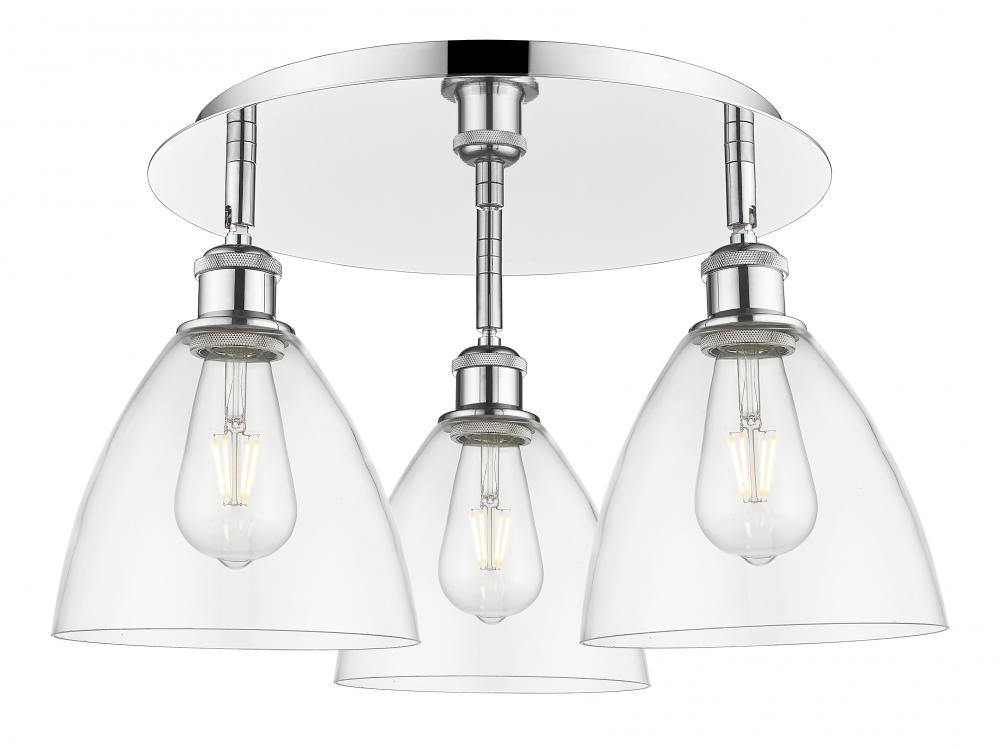 Bristol - 3 Light - 19 inch - Polished Chrome - Semi-Flush Mount