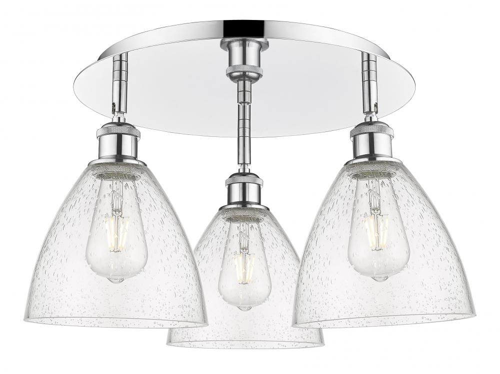 Bristol - 3 Light - 19 inch - Polished Chrome - Semi-Flush Mount