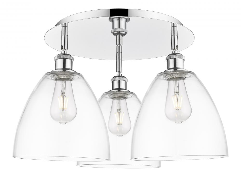 Bristol - 3 Light - 21 inch - Polished Chrome - Semi-Flush Mount