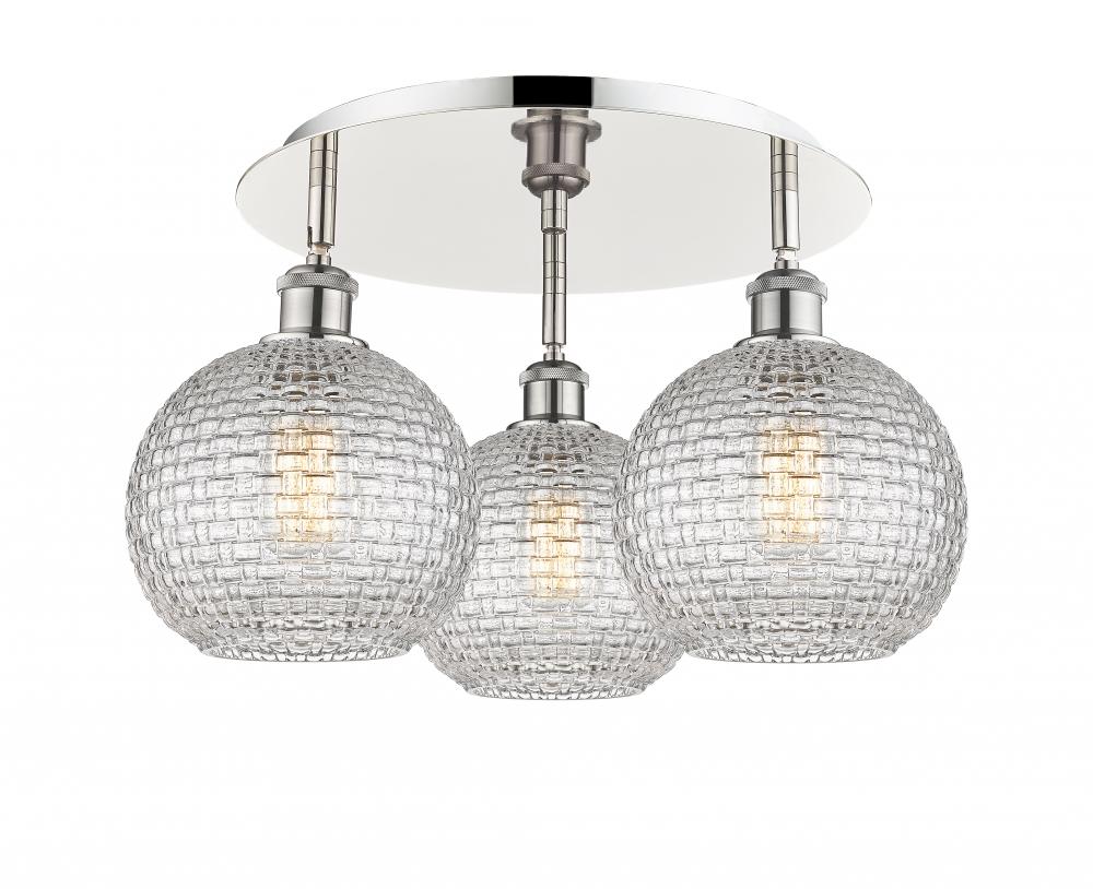 Athens - 3 Light - 20 inch - Polished Nickel - Semi-Flush Mount