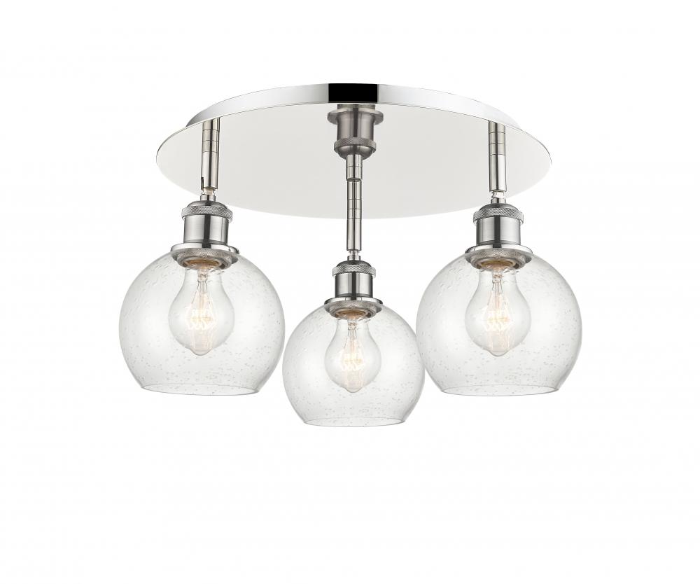 Athens - 3 Light - 18 inch - Polished Nickel - Semi-Flush Mount