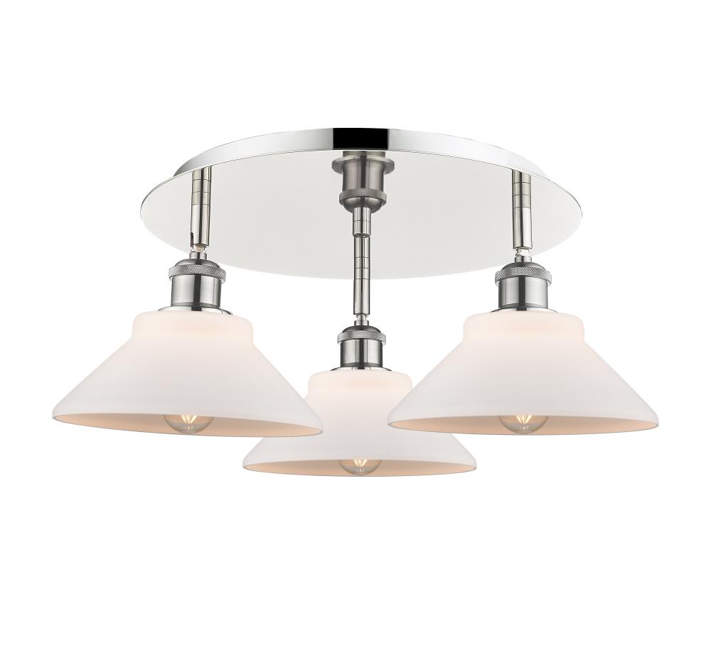 Orwell - 3 Light - 20 inch - Polished Nickel - Semi-Flush Mount