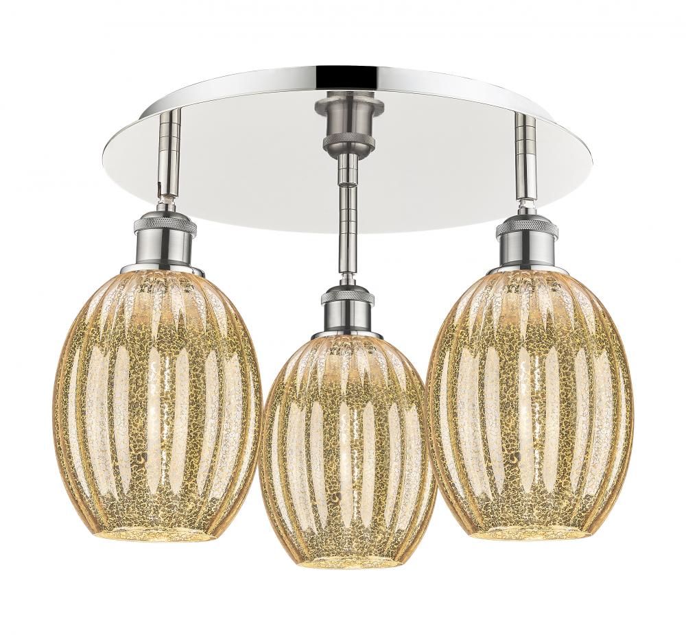 Preston Bulb - 3 Light - 18 inch - Polished Nickel - Semi-Flush Mount