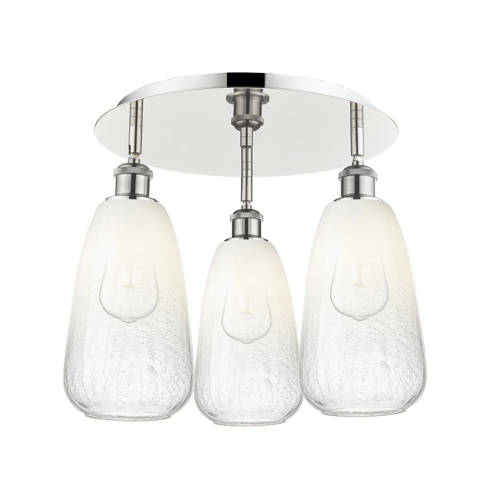 Brookhaven Almond - 3 Light - 18 inch - Polished Nickel - Semi-Flush Mount