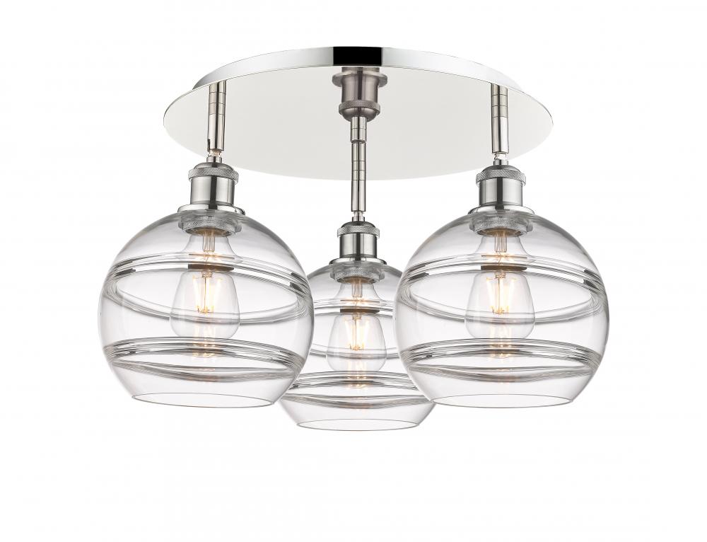 Rochester - 3 Light - 20 inch - Polished Nickel - Semi-Flush Mount