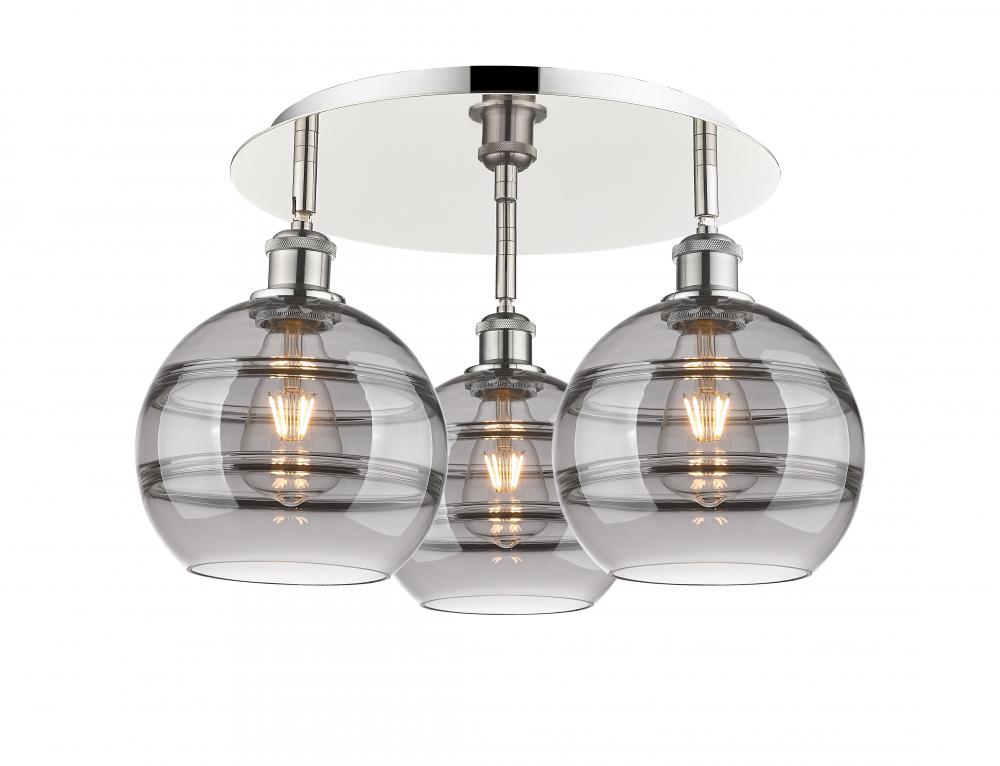 Rochester - 3 Light - 20 inch - Polished Nickel - Semi-Flush Mount