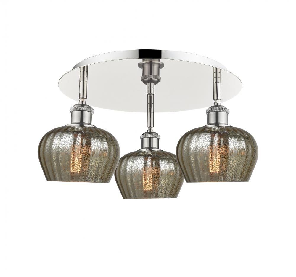 Fenton - 3 Light - 18 inch - Polished Nickel - Semi-Flush Mount