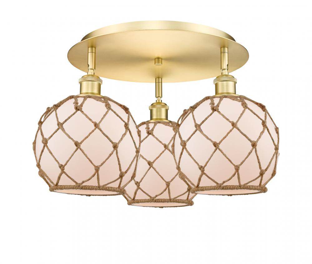 Farmhouse Rope - 3 Light - 20 inch - Satin Gold - Semi-Flush Mount