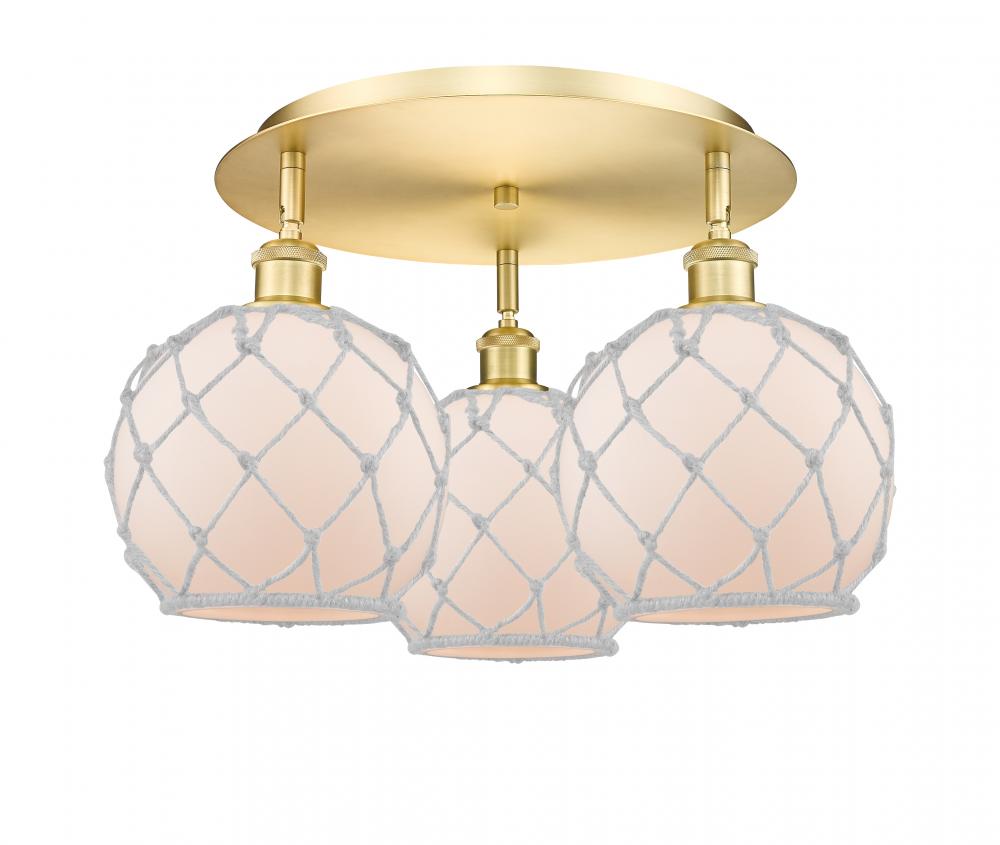 Farmhouse Rope - 3 Light - 20 inch - Satin Gold - Semi-Flush Mount
