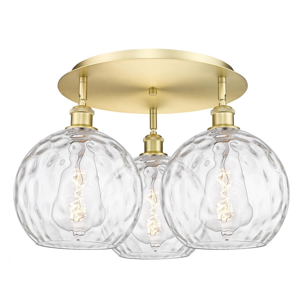 Athens Water Glass - 3 Light - 22 inch - Satin Gold - Semi-Flush Mount