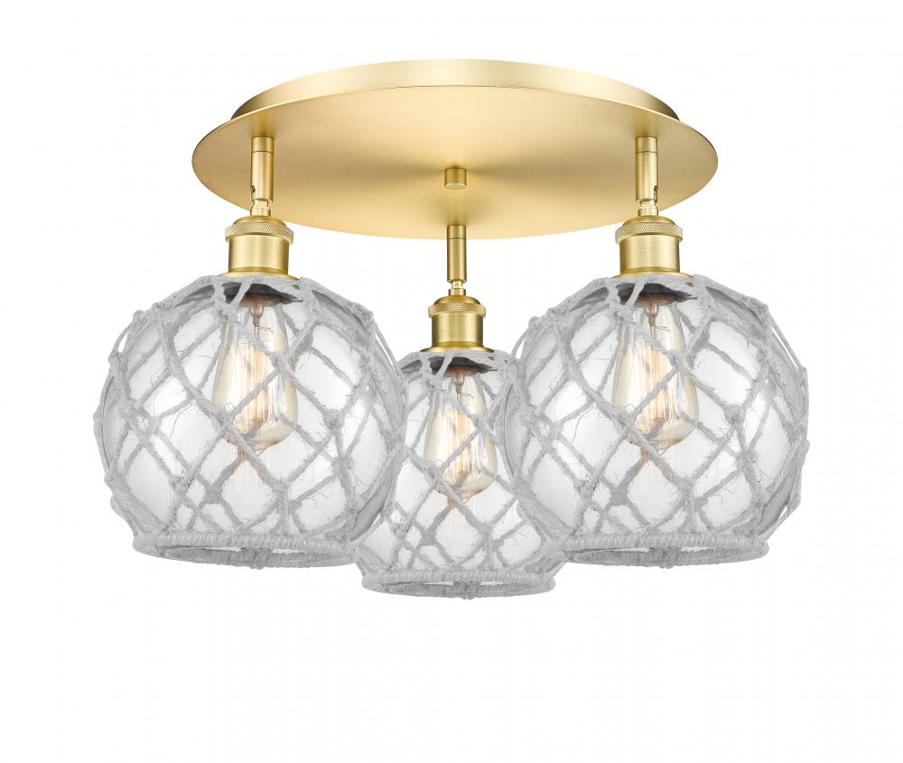 Farmhouse Rope - 3 Light - 20 inch - Satin Gold - Semi-Flush Mount