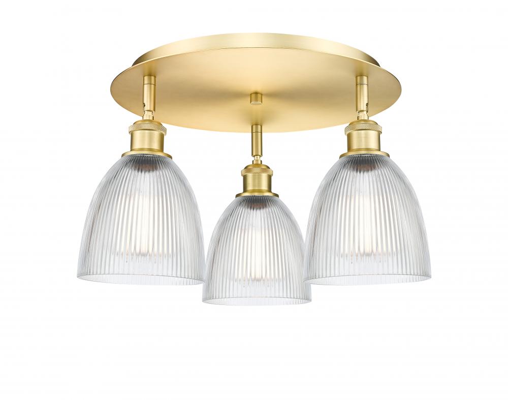 Castile - 3 Light - 18 inch - Satin Gold - Semi-Flush Mount