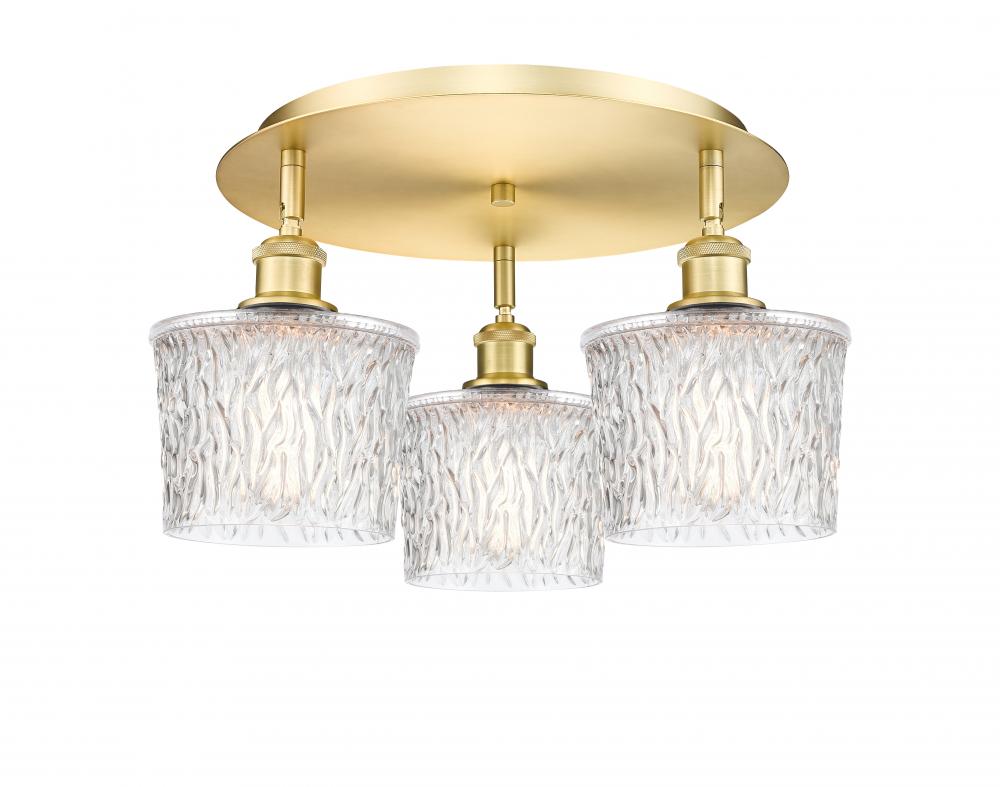 Niagara - 3 Light - 18 inch - Satin Gold - Semi-Flush Mount