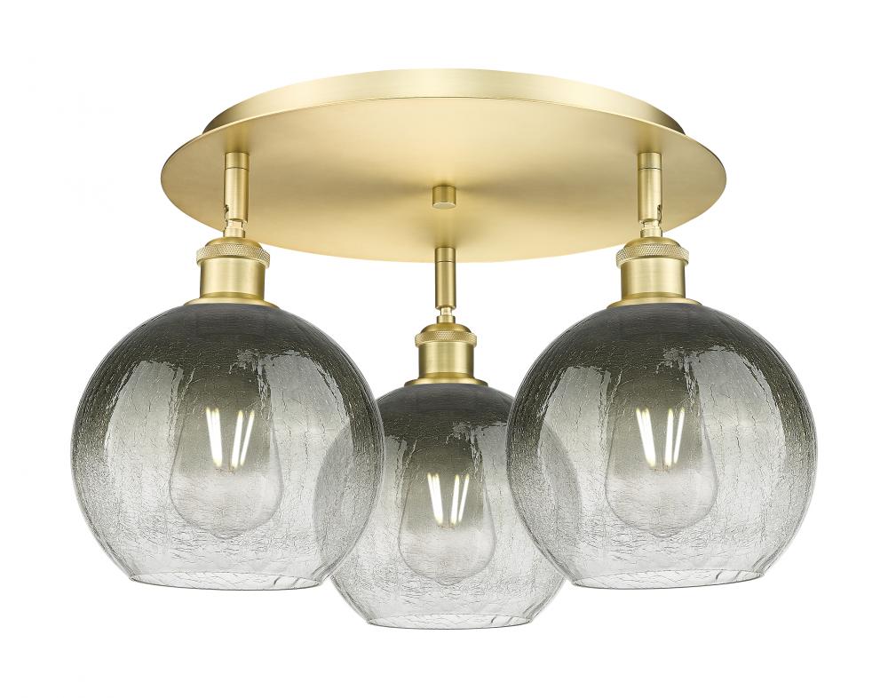 Brookhaven Globe - 3 Light - 20 inch - Satin Gold - Semi-Flush Mount