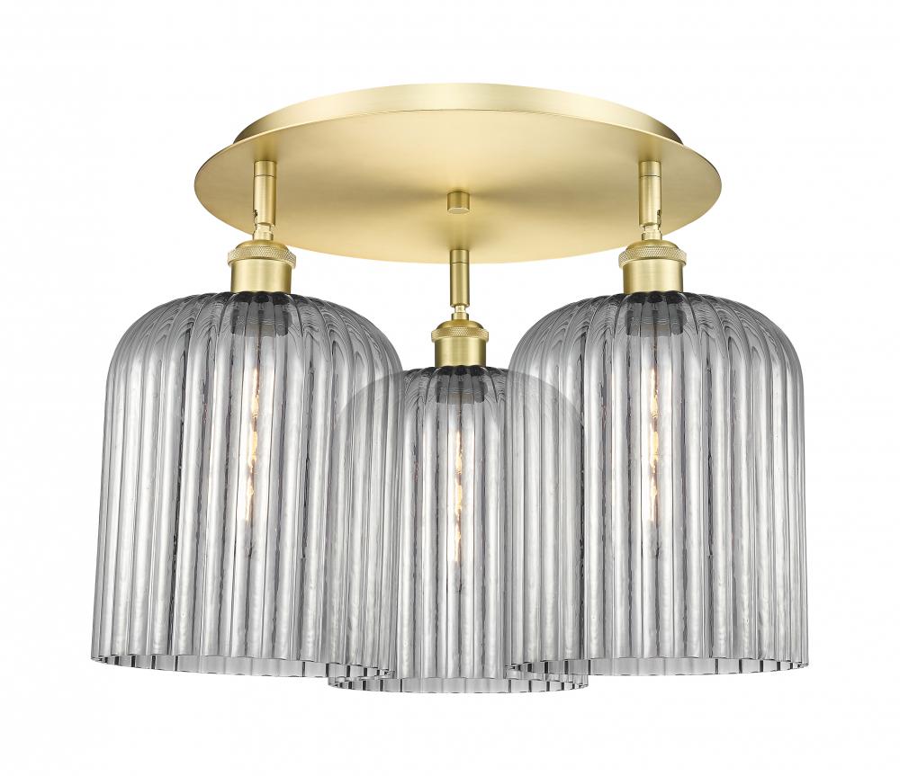 Bridal Veil - 3 Light - 17 inch - Satin Gold - Semi-Flush Mount