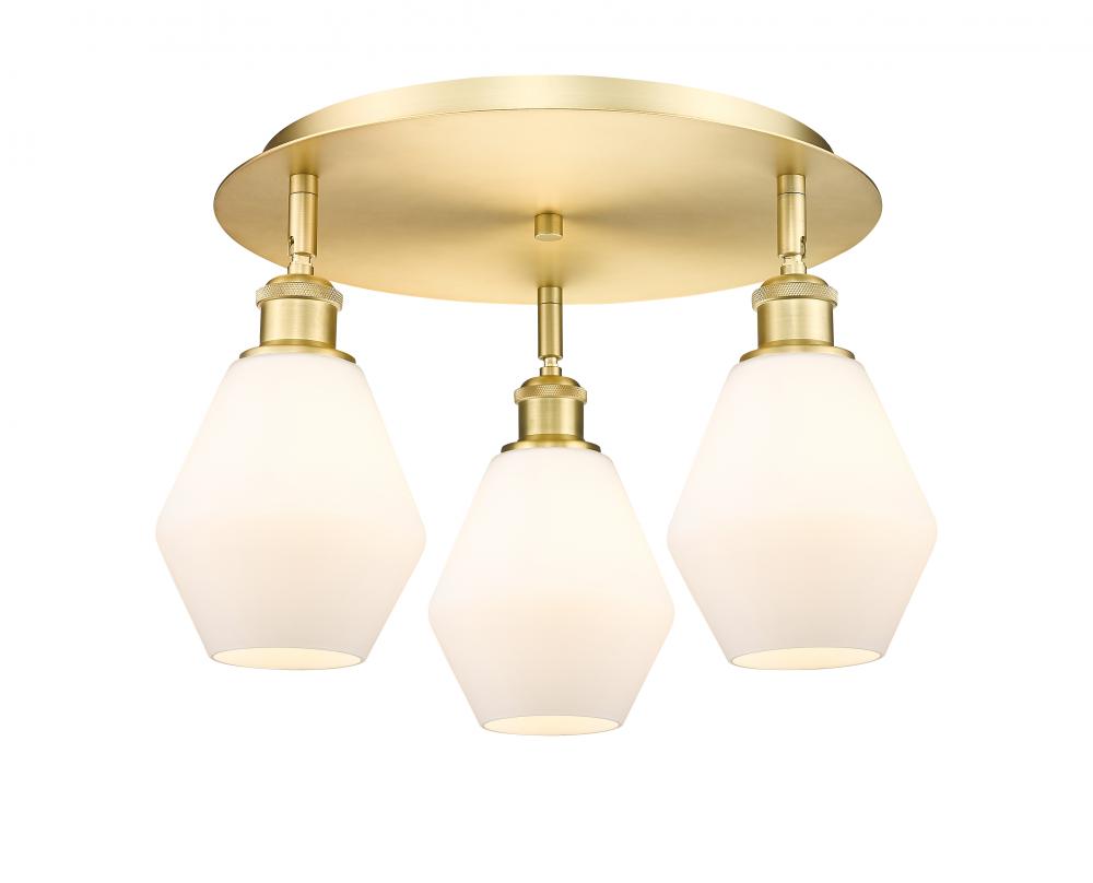 Cindyrella - 3 Light - 18 inch - Satin Gold - Semi-Flush Mount
