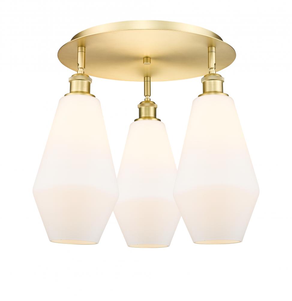 Cindyrella - 3 Light - 19 inch - Satin Gold - Semi-Flush Mount