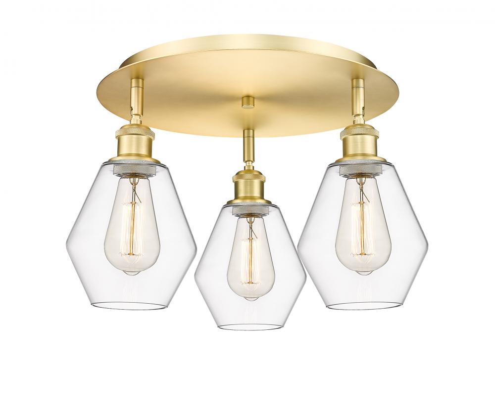 Cindyrella - 3 Light - 18 inch - Satin Gold - Semi-Flush Mount