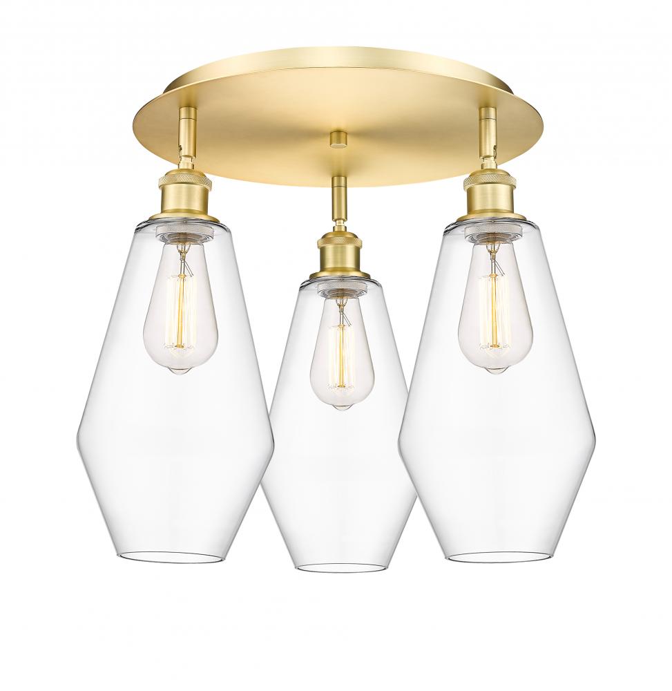 Cindyrella - 3 Light - 19 inch - Satin Gold - Semi-Flush Mount