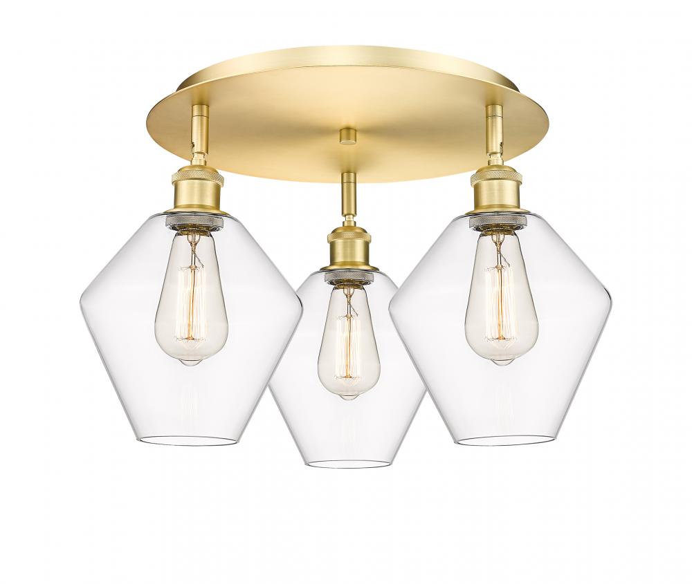 Cindyrella - 3 Light - 20 inch - Satin Gold - Semi-Flush Mount