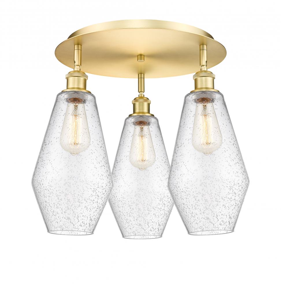 Cindyrella - 3 Light - 19 inch - Satin Gold - Semi-Flush Mount
