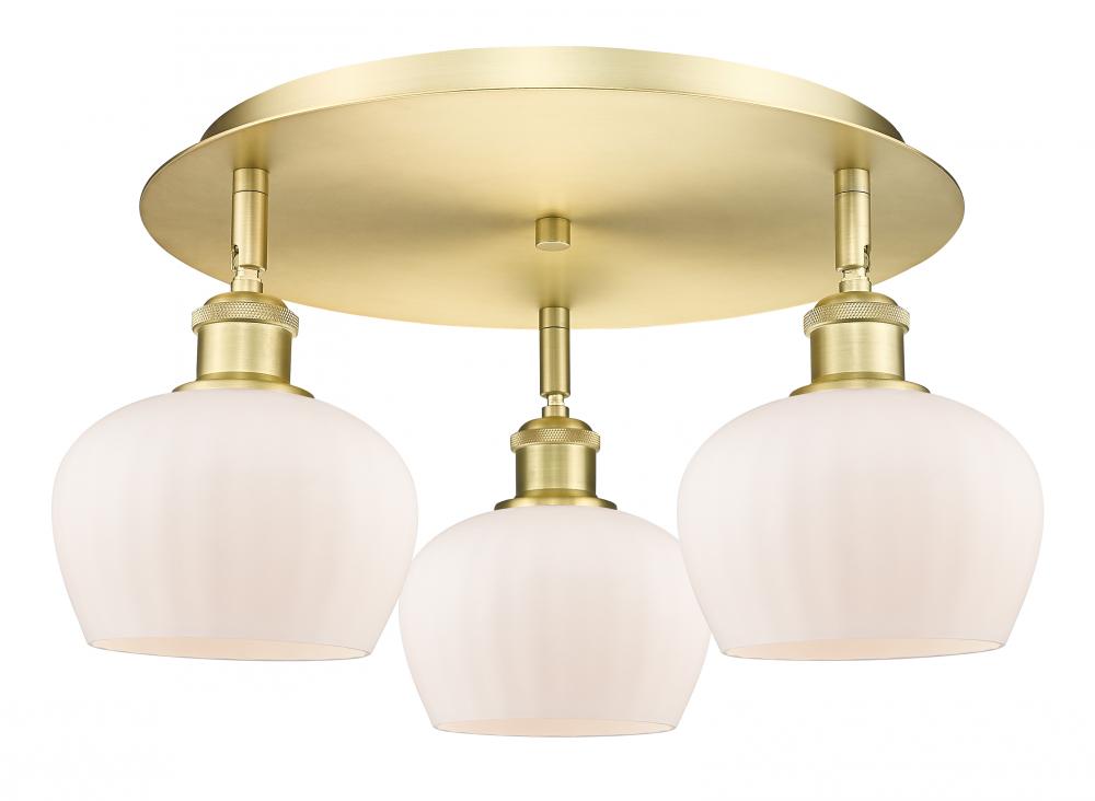 Fenton - 3 Light - 18 inch - Satin Gold - Semi-Flush Mount