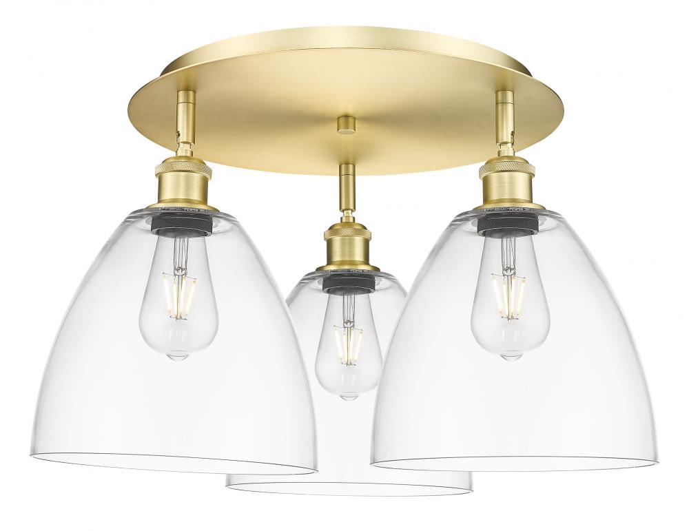 Bristol - 3 Light - 21 inch - Satin Gold - Semi-Flush Mount