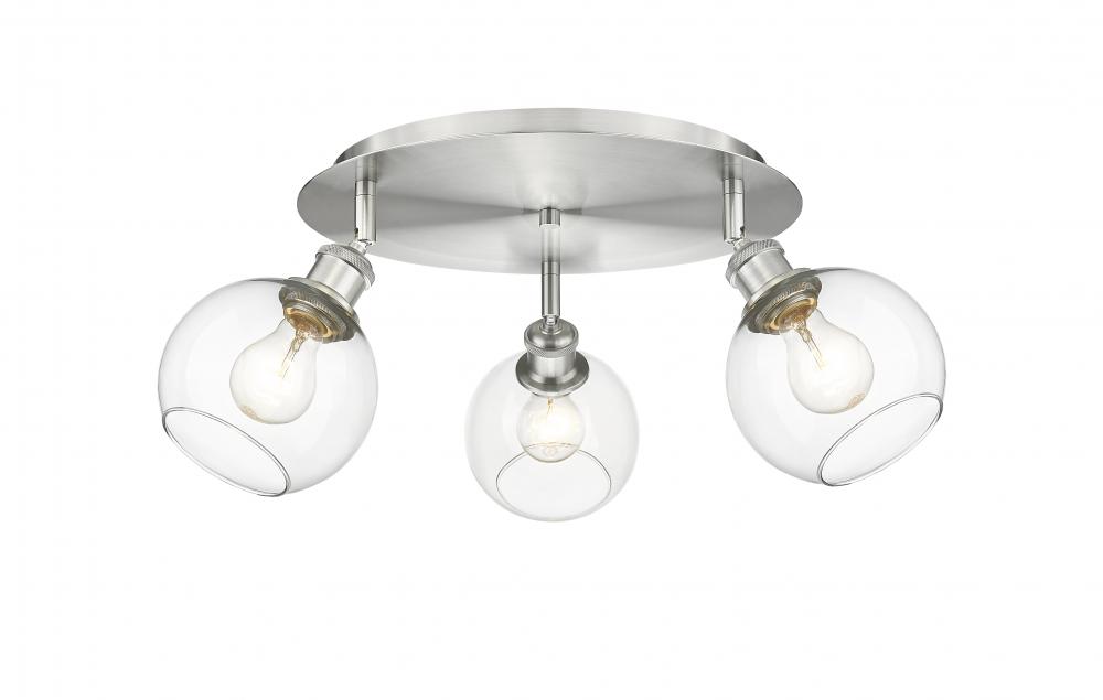Athens - 3 Light - 18 inch - Satin Nickel - Semi-Flush Mount